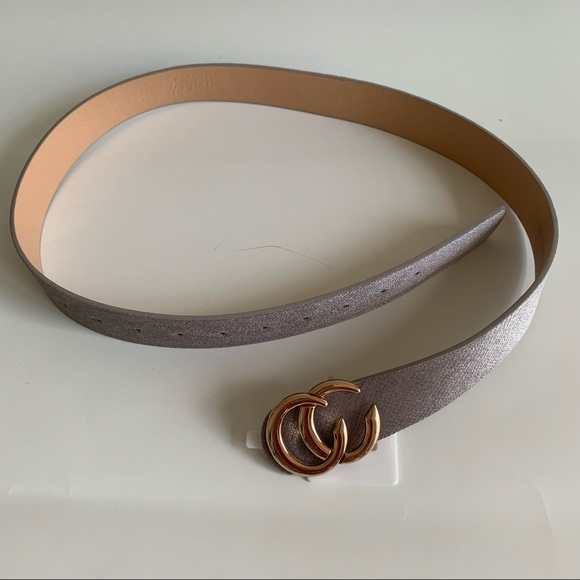 Snake print embossed velvet belt Buckle lilac - Picture 2 of 10